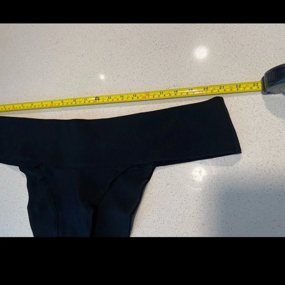 Skims Knit Swim Cheeky Bikini Bottom Onyx 4X